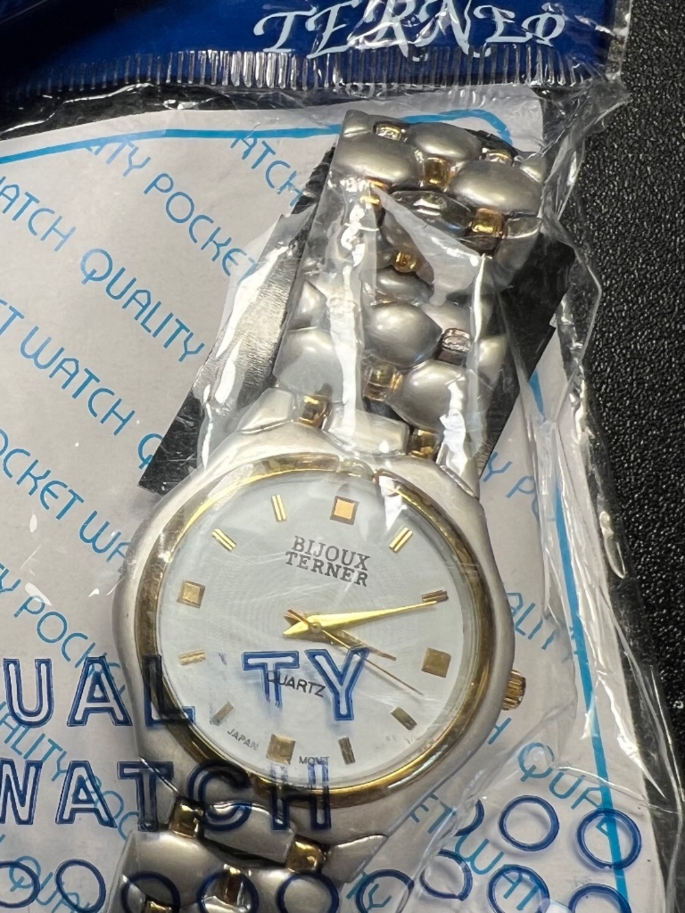 Bijoux Terner Two Tone Round White Face Quartz Japanese Movement New